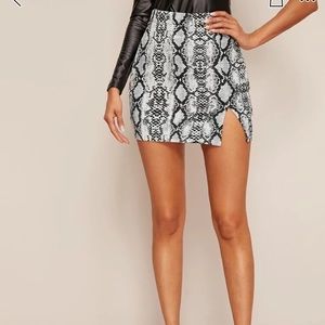 Snakeskin mini skirt